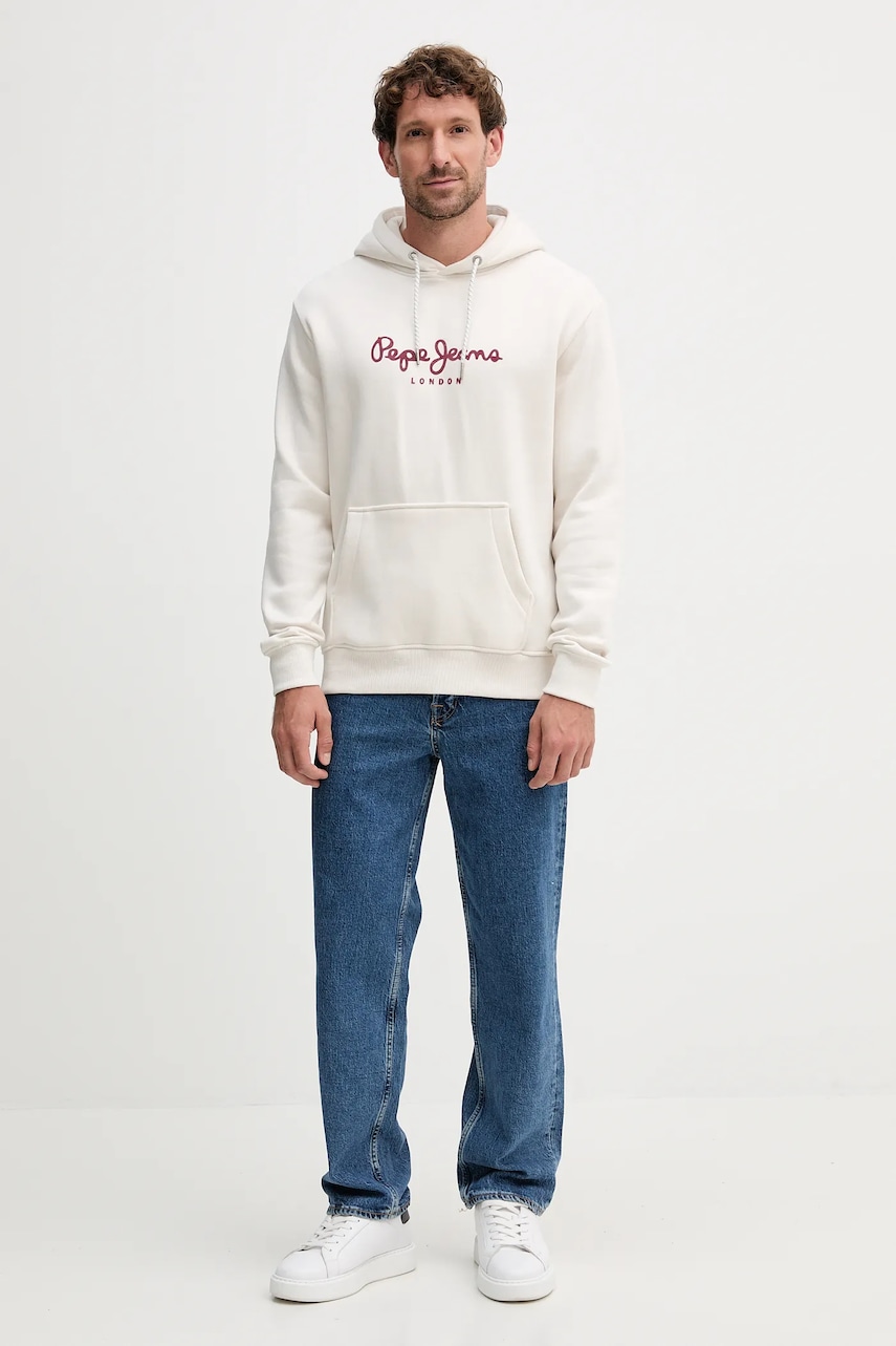 Кофта Pepe Jeans цвет бежевый с капюшоном с аппликацией PM5800009 Кофта Pepe Jeans цвет бежевый с капюшоном с аппликацией PM5800009