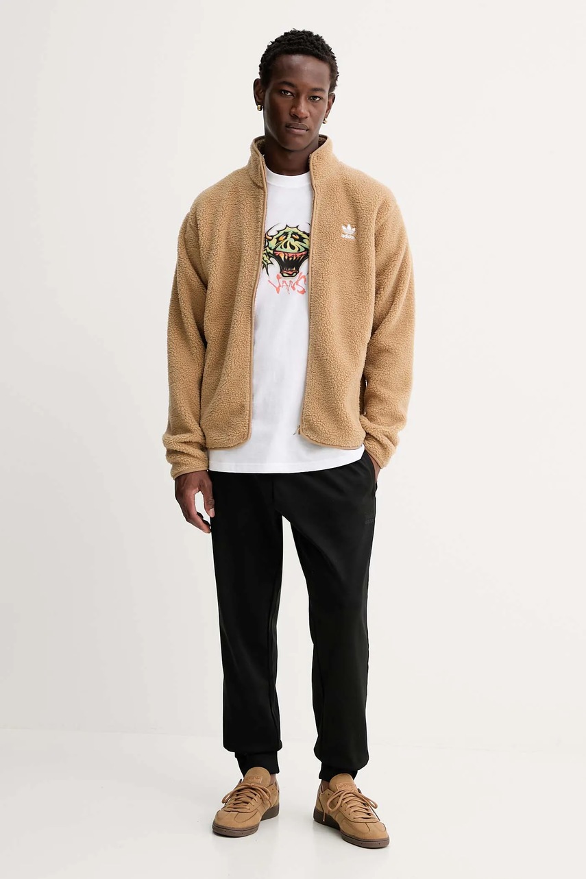 Флисовая кофта adidas Originals Essentials цвет коричневый однотонная JW3530