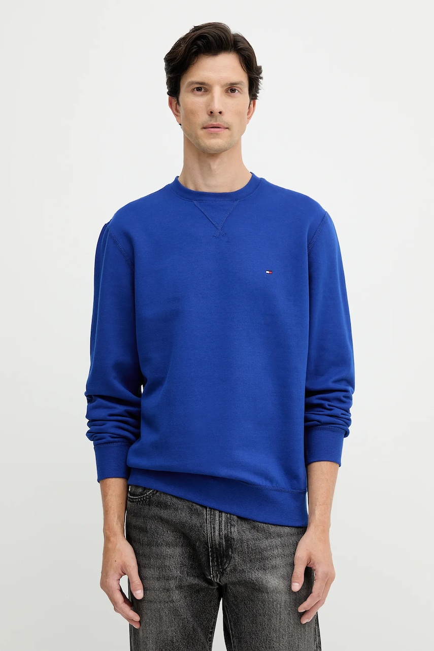 Levně Mikina Tommy Hilfiger pánská, modrá barva, hladká, MW0MW40000
