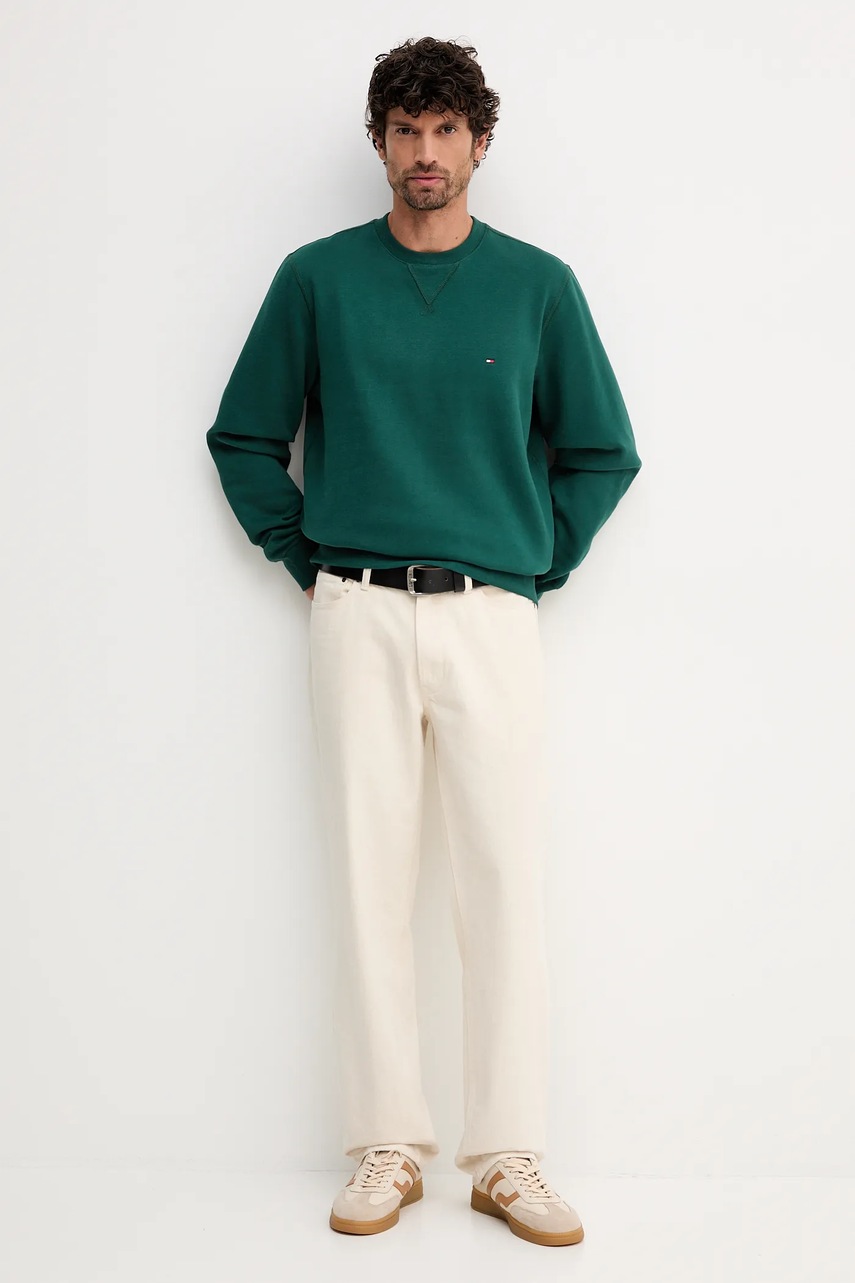 Кофта Tommy Hilfiger цвет зелёный однотонная MW0MW40000