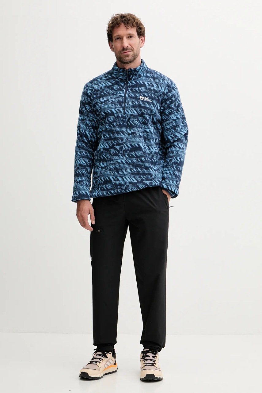 Флисовая кофта Jack Wolfskin BIG SKY цвет синий узор A65447