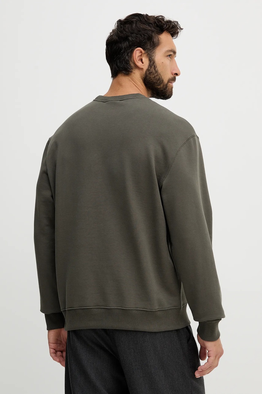 Хлопковая кофта Calvin Klein Jeans цвет зелёный однотонная LV04RC296G