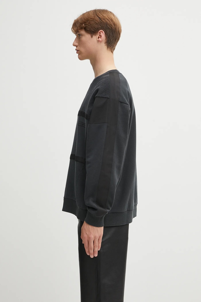 Хлопковая кофта MM6 Maison Margiela цвет чёрный однотонная SH2GU0026.M25024.899 Хлопковая кофта MM6 Maison Margiela цвет чёрный однотонная SH2GU0026.M25024.899