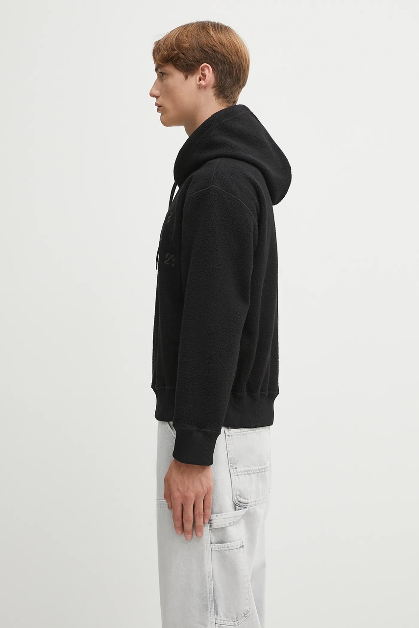 Флисовая кофта MM6 Maison Margiela цвет чёрный с капюшоном с аппликацией SH0GU0028.M20126.900