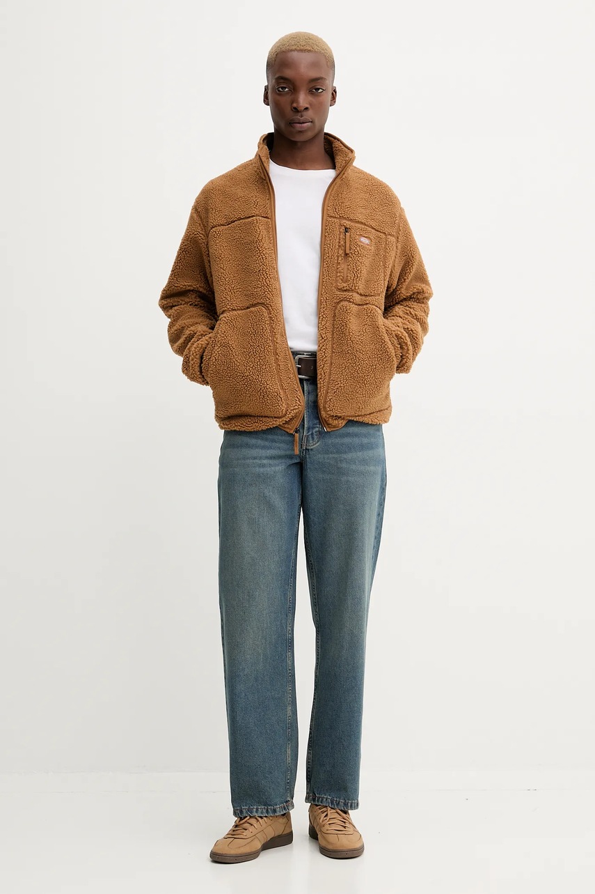 Флисовая кофта Dickies цвет коричневый однотонная DK0A4YEE