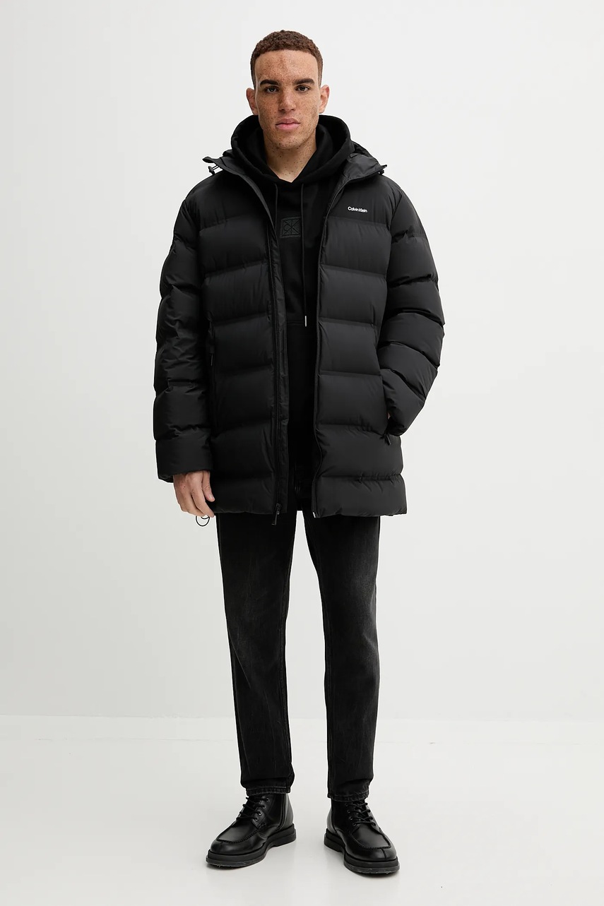 Кофта Calvin Klein цвет чёрный с капюшоном с аппликацией LV14LD225G