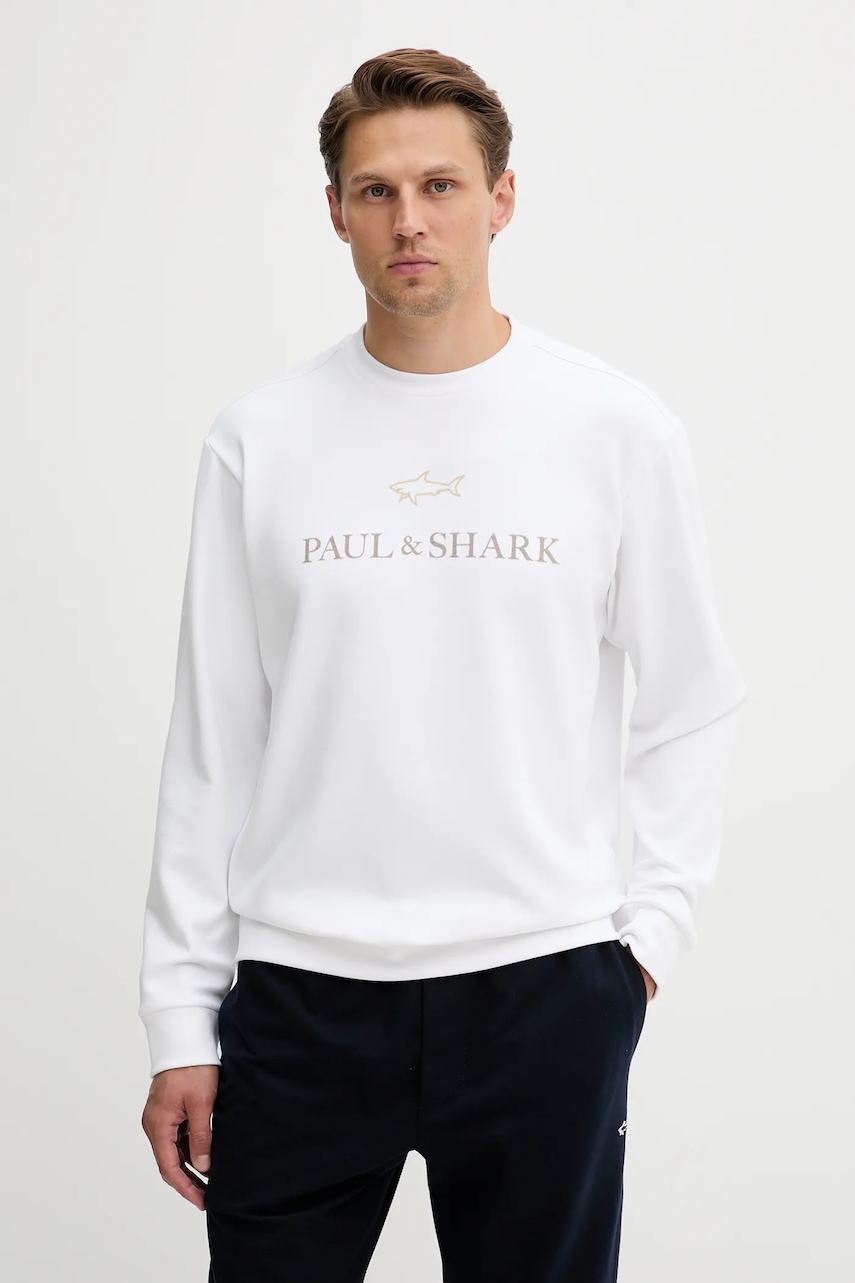 Paul&Shark bluză culoarea alb, cu imprimeu, 15311845