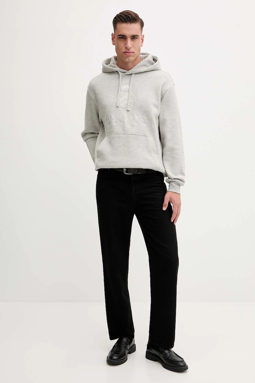 Кофта Tommy Hilfiger цвет серый с капюшоном меланж MW0MW40046 Кофта Tommy Hilfiger цвет серый с капюшоном меланж MW0MW40046