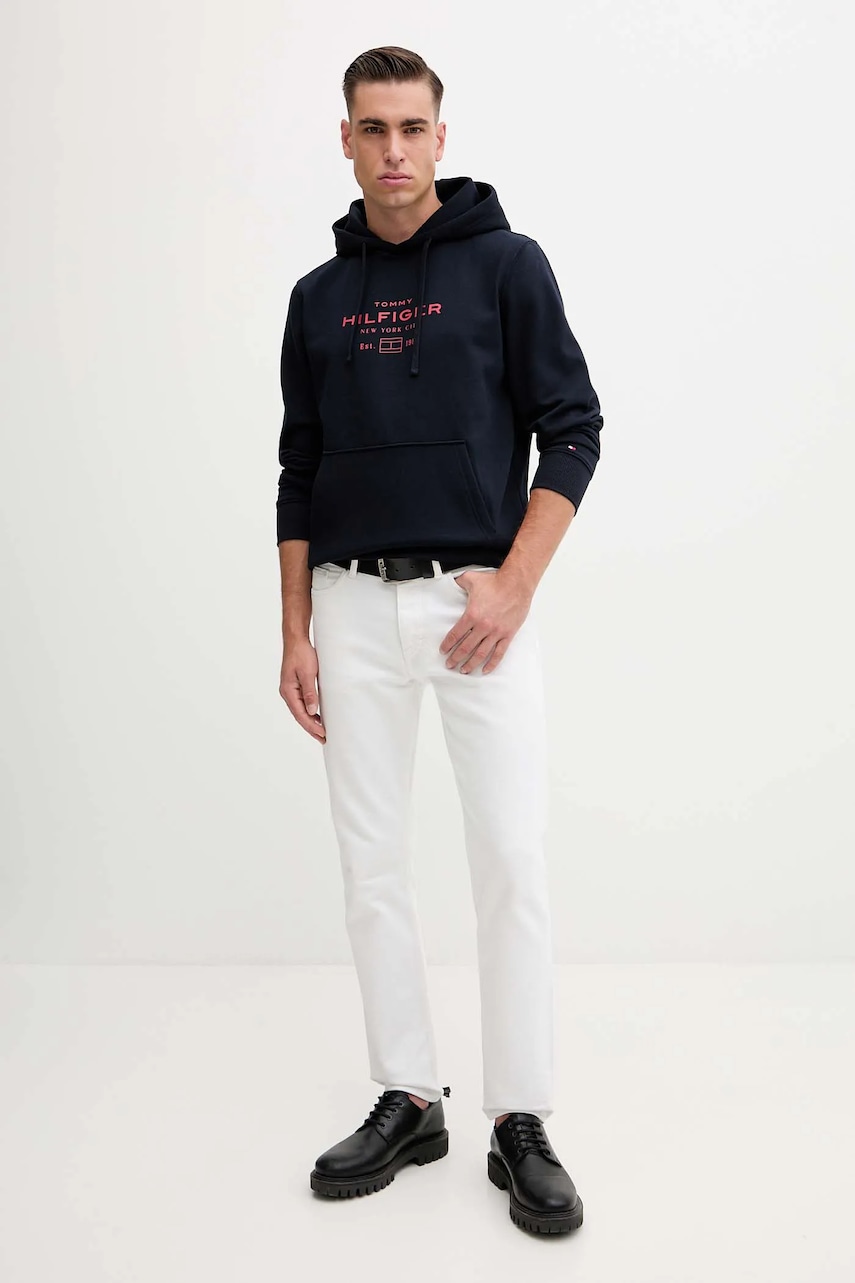 Кофта Tommy Hilfiger цвет синий с капюшоном с принтом MW0MW40864 Кофта Tommy Hilfiger цвет синий с капюшоном с принтом MW0MW40864