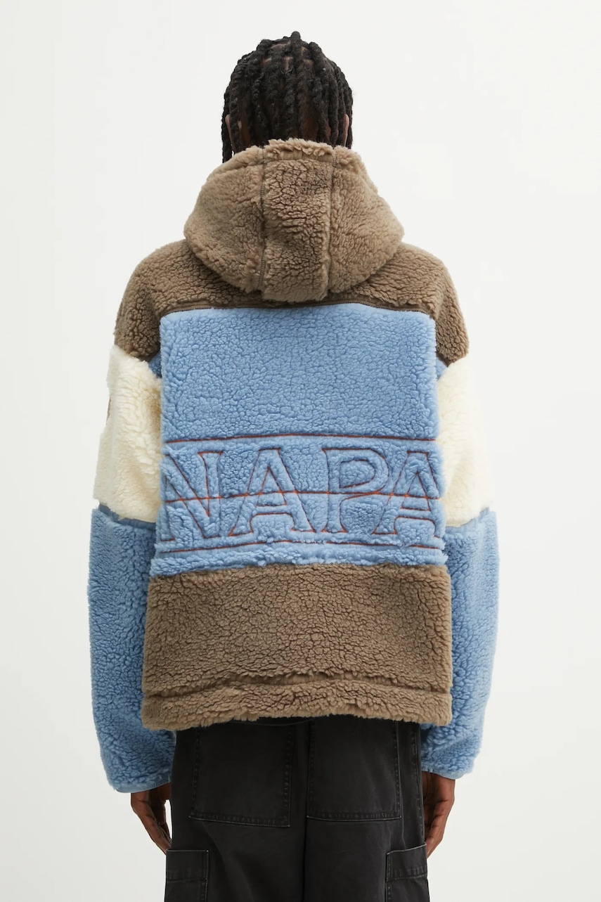 Napapijri hanorac fleece T-Tires cu glugă, NP0A88YIMQS1