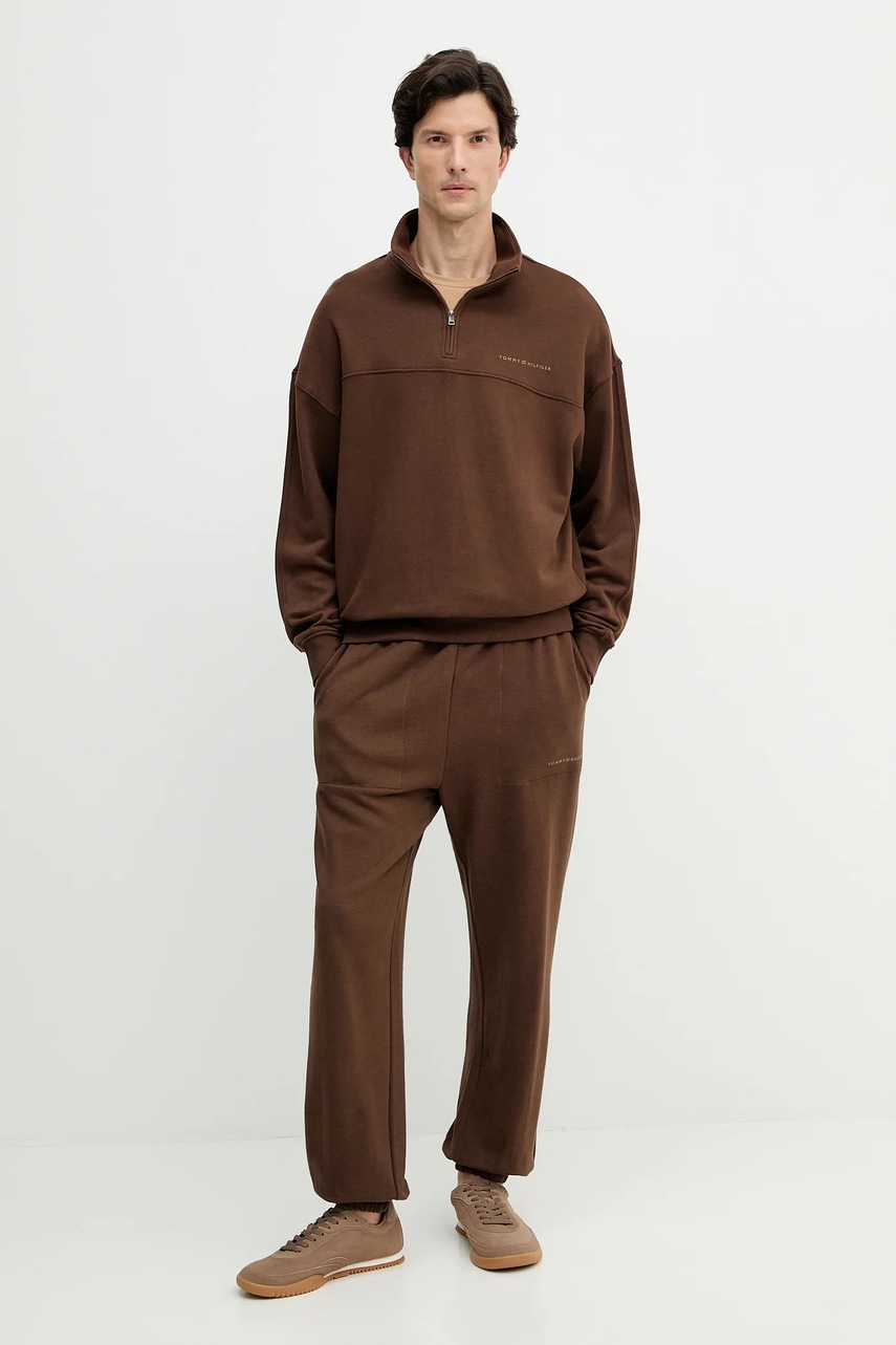 Кофта Tommy Hilfiger цвет коричневый с принтом UM0UM03626