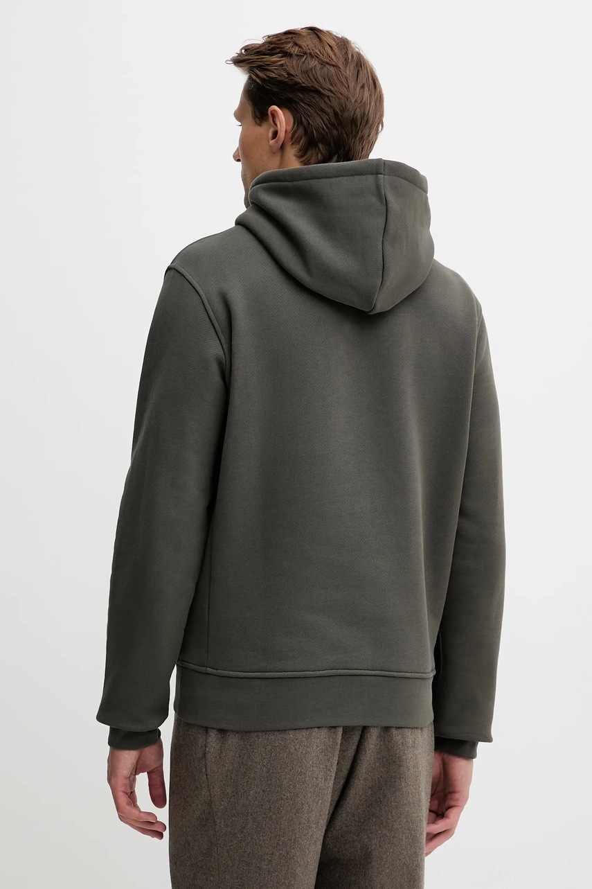 Trussardi pamut melegítőfelső zöld, sima, kapucnis, G8078000031N termék 2. képe