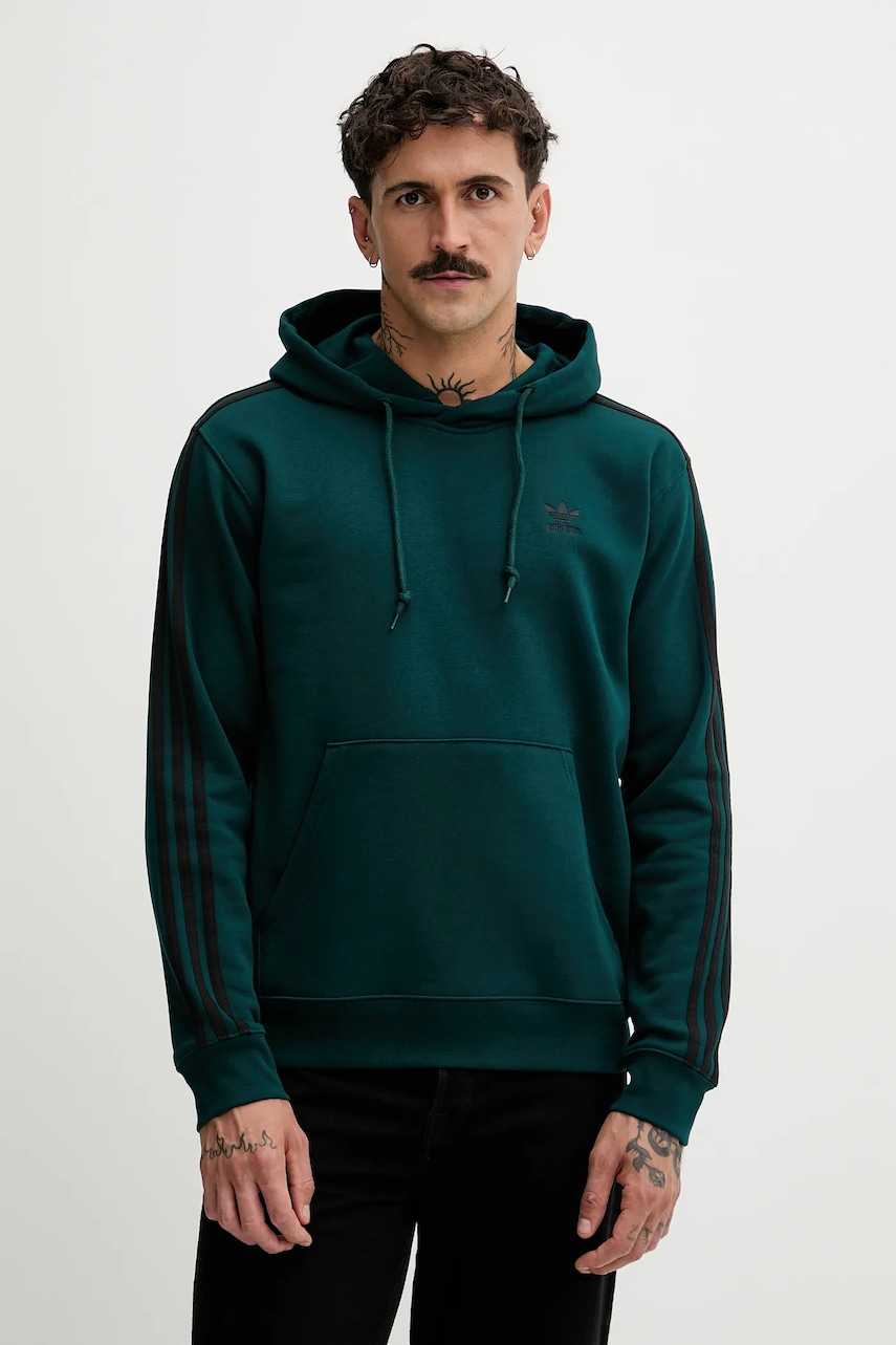 Levně Mikina adidas Originals 3-Stripes pánská, s kapucí, s aplikací, JY1378