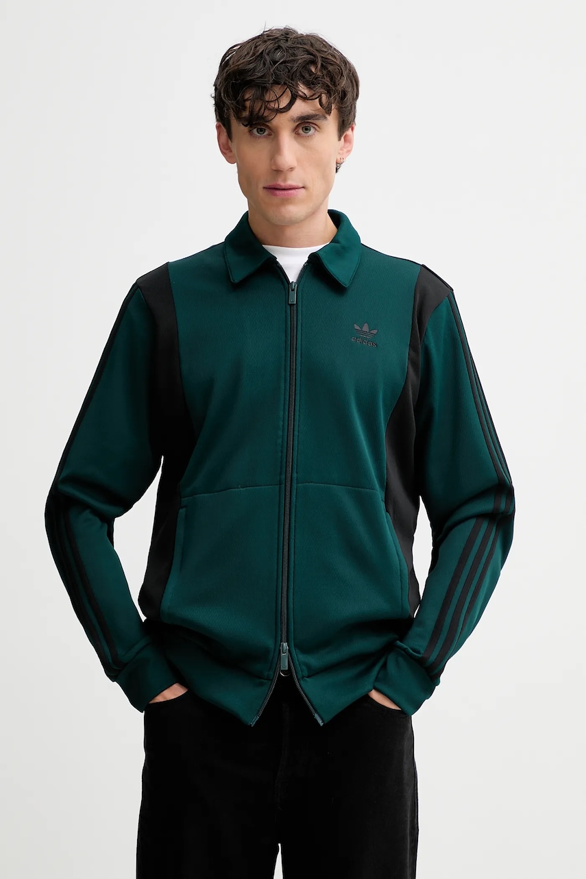 adidas Originals bluză Panel Tt culoarea verde, cu imprimeu, JY1426