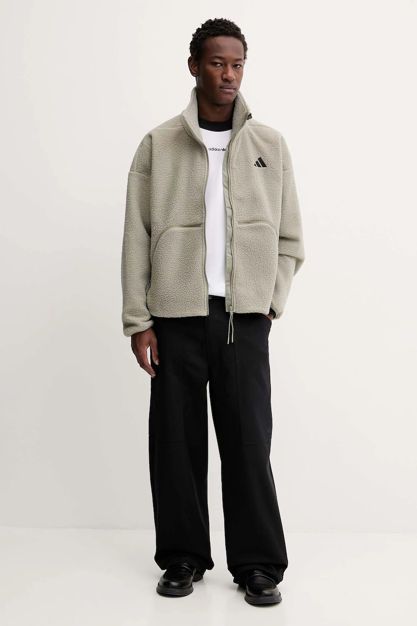 Флисовая кофта adidas City Tech цвет зелёный однотонная KB1199 Флисовая кофта adidas City Tech цвет зелёный однотонная KB1199