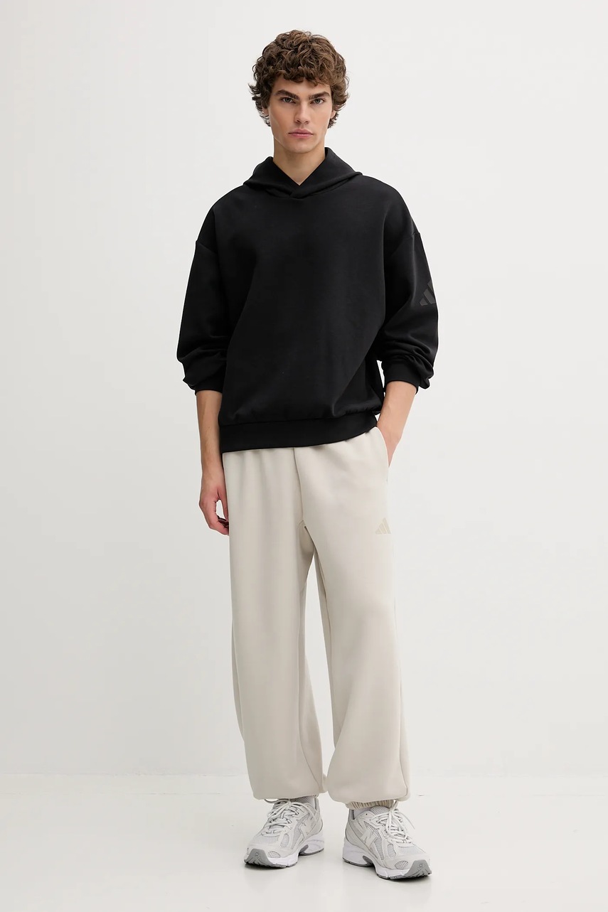 Кофта adidas Soft Lux цвет чёрный с капюшоном однотонная KB8085