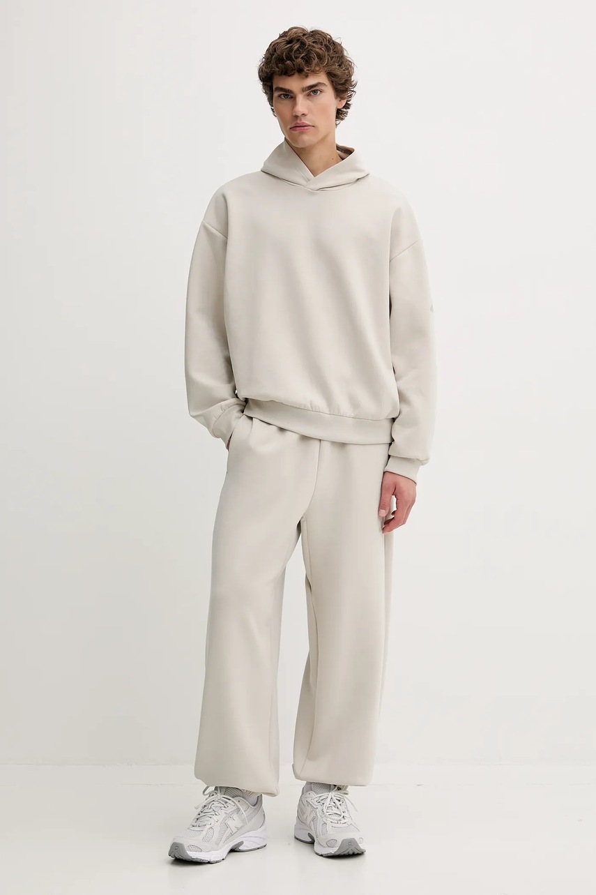 Кофта adidas Soft Lux цвет бежевый с капюшоном однотонная KB8088