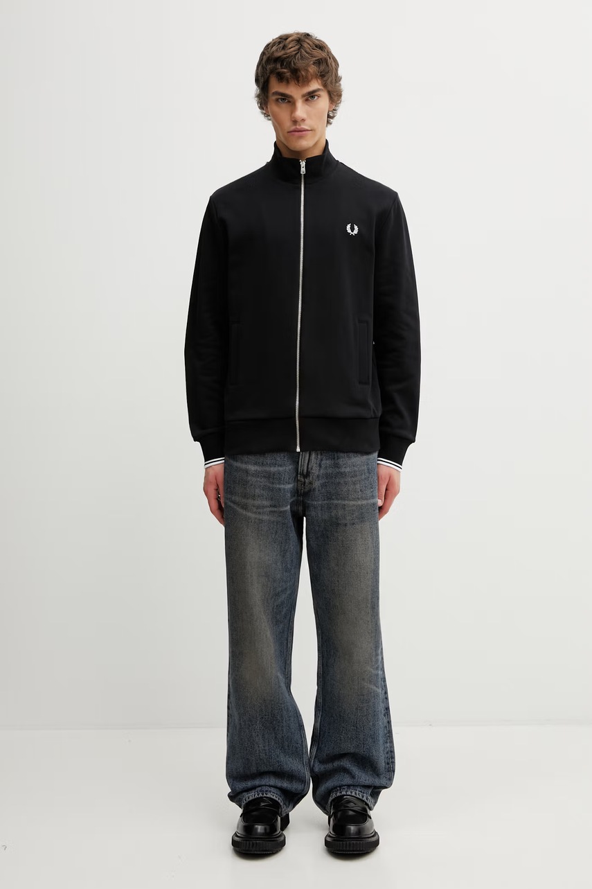 Fred Perry rozepínací mikina pánská bavlněná (obrázek 5)