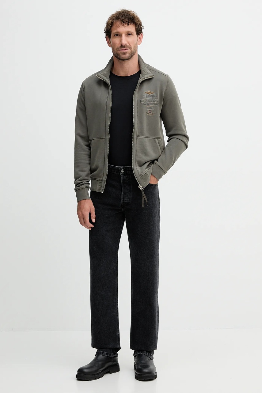 Хлопковая кофта Aeronautica Militare однотонная FE2055UF00665