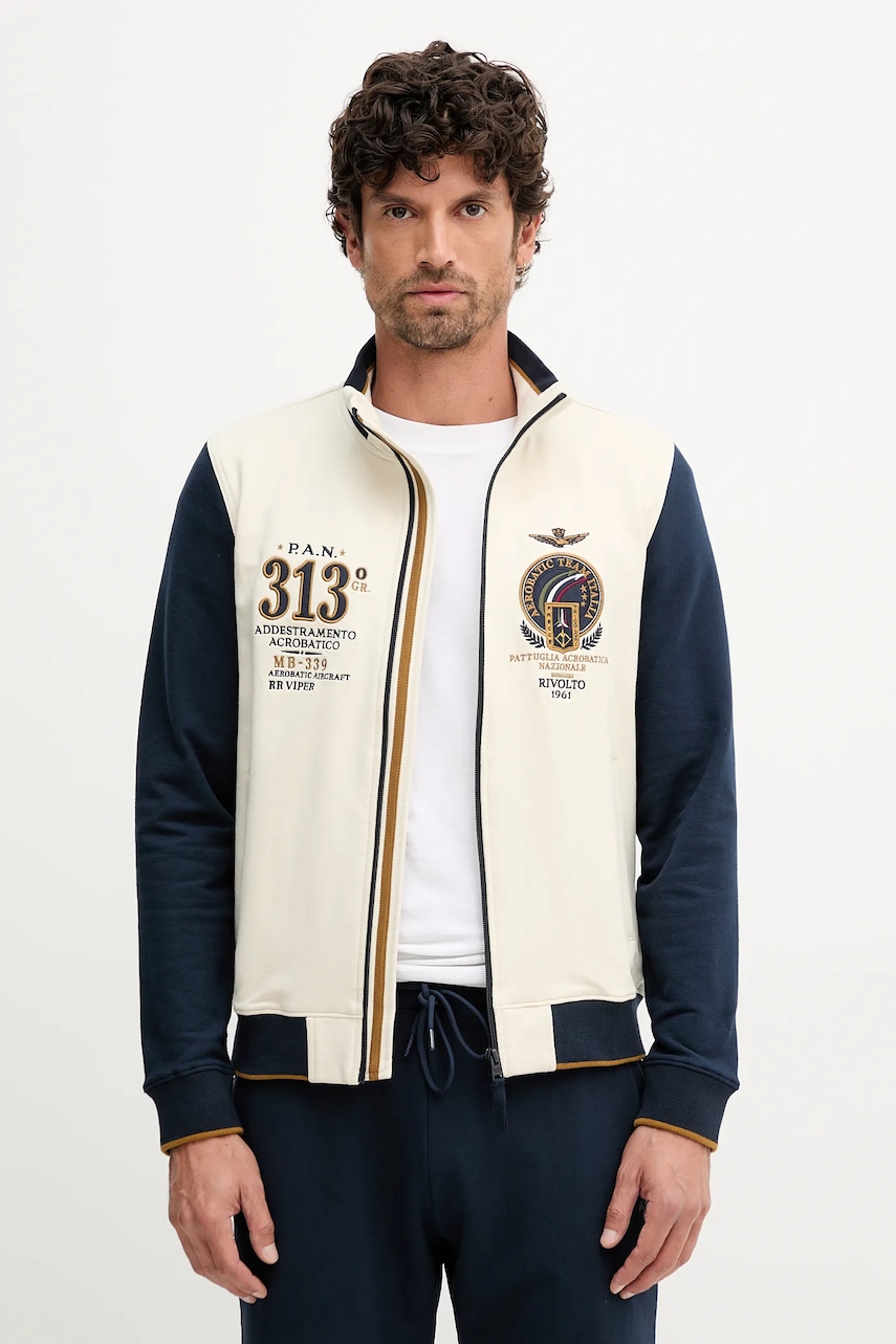 Aeronautica Militare bluză culoarea bej, cu imprimeu, FE2062UF00662