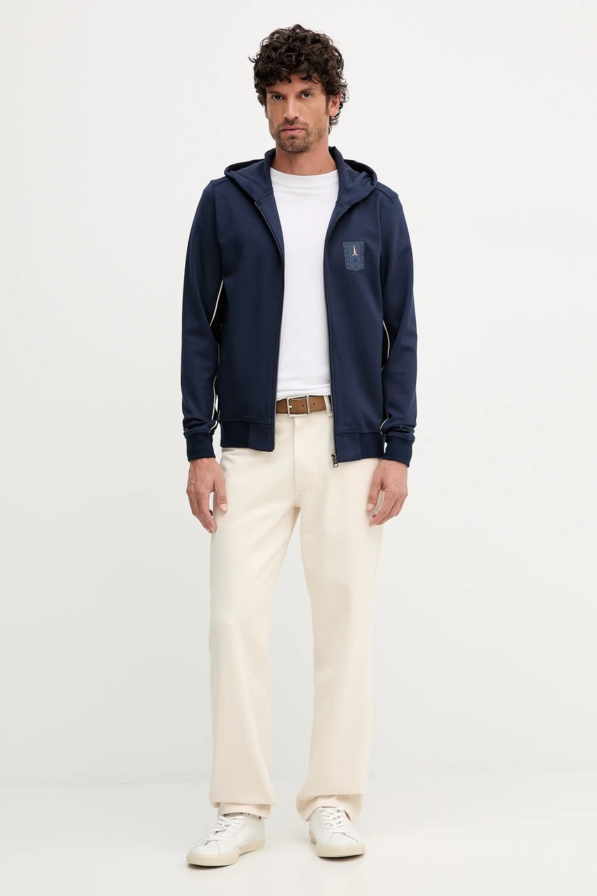 Кофта Aeronautica Militare цвет синий с капюшоном с принтом FE2064UF00667