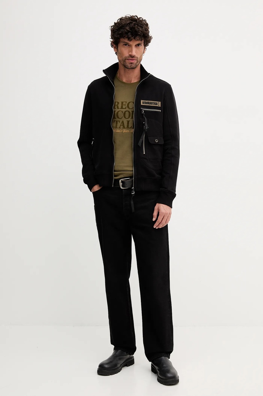 Кофта Aeronautica Militare цвет чёрный с аппликацией FE2069UF00668