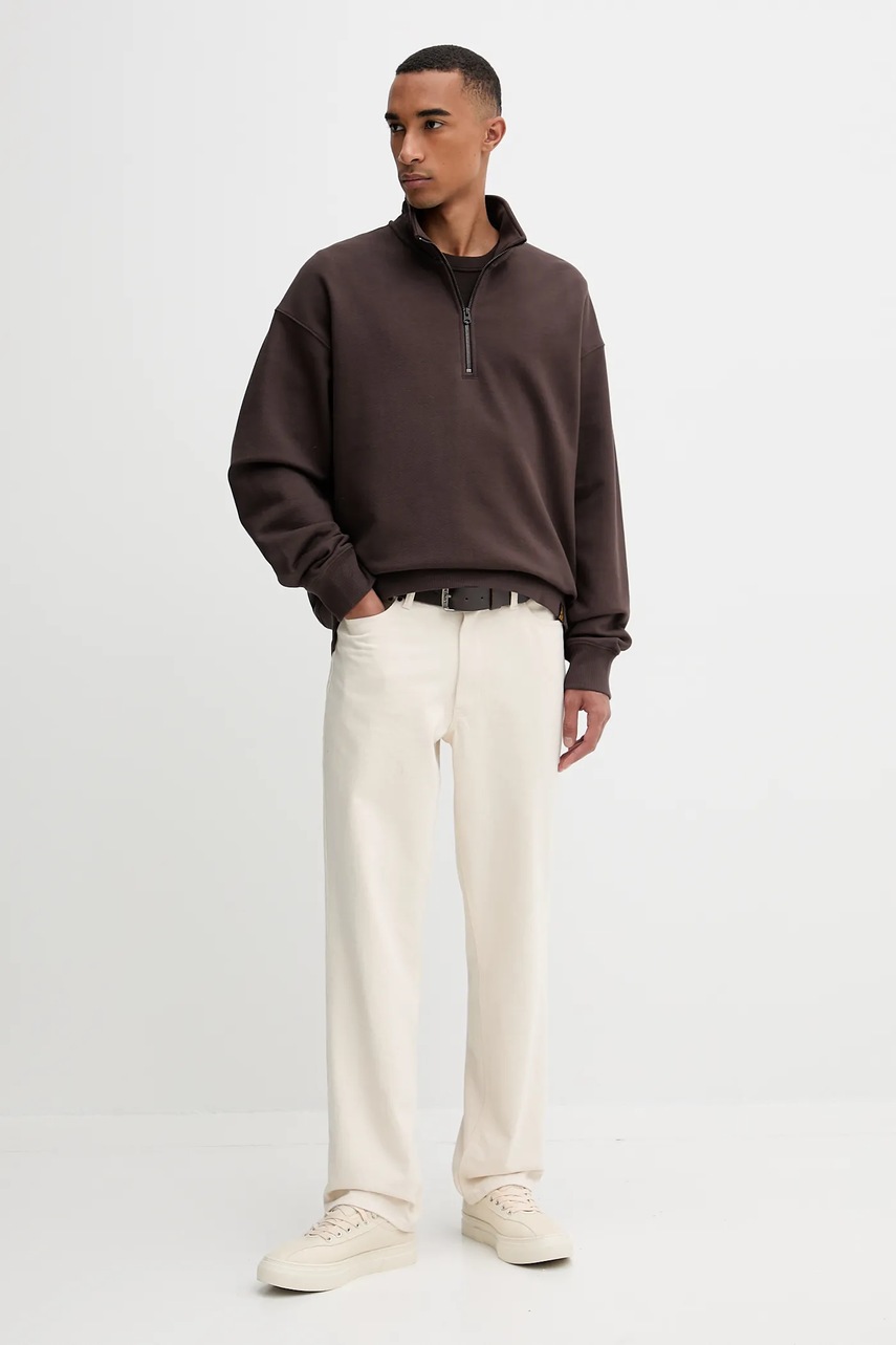 Хлопковая кофта G-Star 0 цвет коричневый однотонная D27085.D395