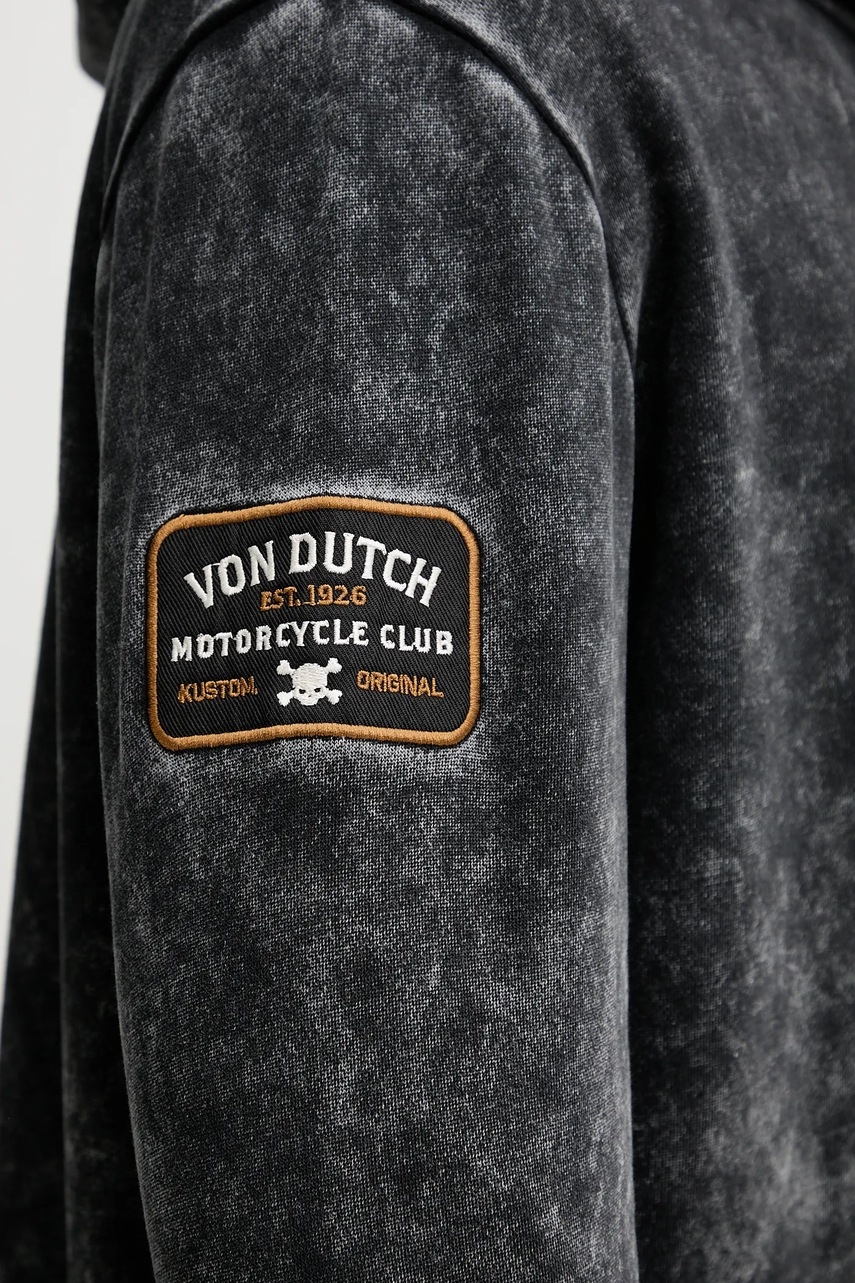 Μπλούζα Von Dutch χρώμα: μαύρο, με κουκούλα, VD.1.SWZ.SOUL φωτογραφία