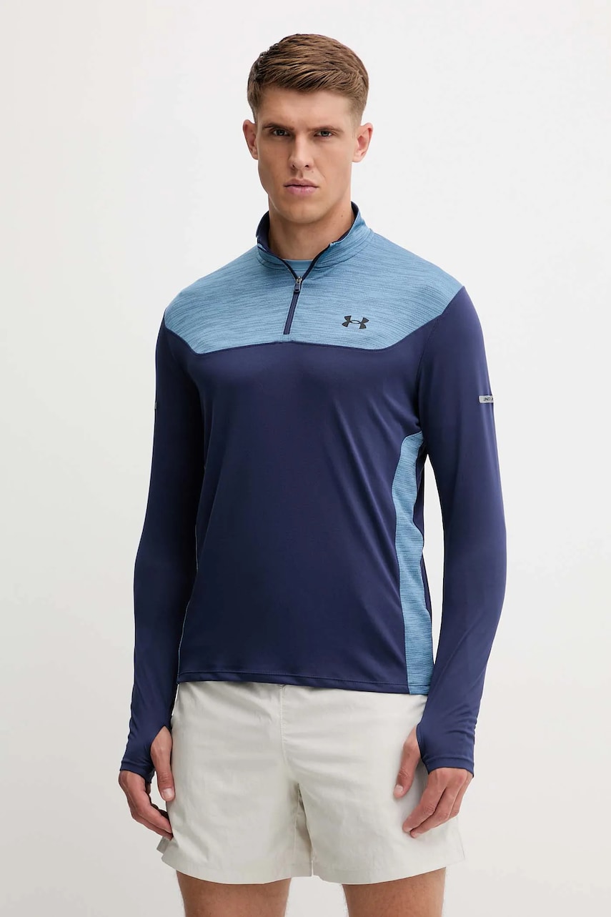Under Armour hanorac de antrenament UA Tech Utility culoarea bleumarin, cu imprimeu, 6004963