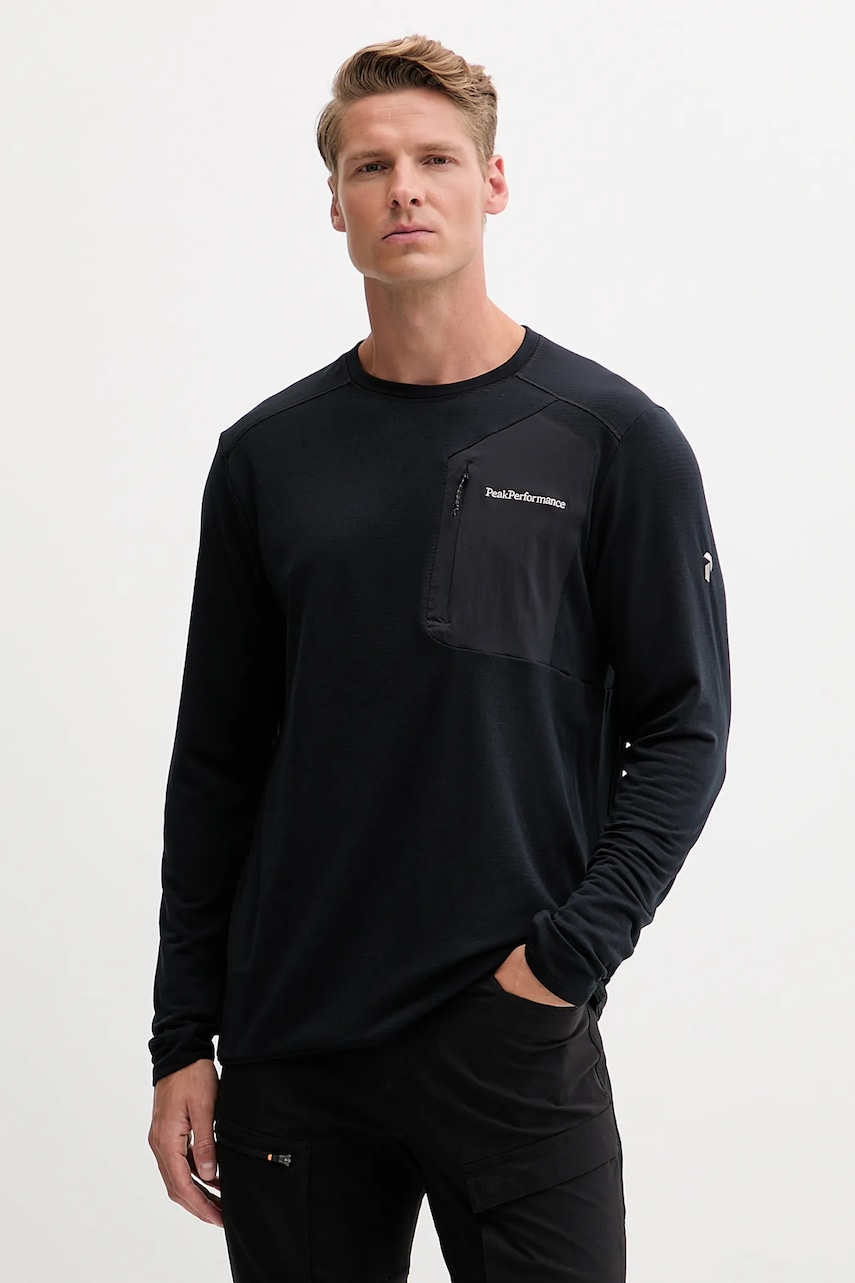 Peak Performance longsleeve sport Freelight culoarea negru, uni, G80161