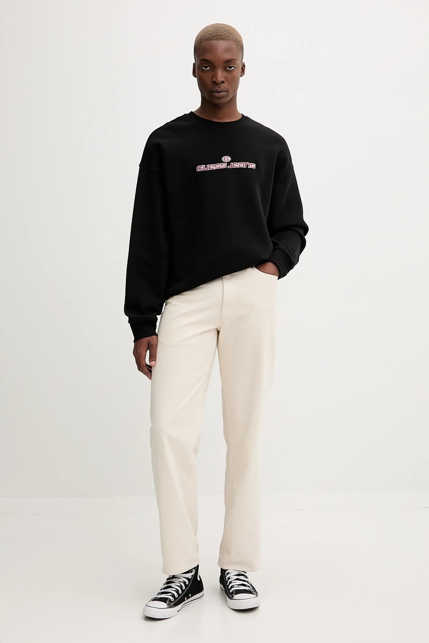 Кофта Guess Jeans цвет чёрный с аппликацией M5BQ24 K9V31