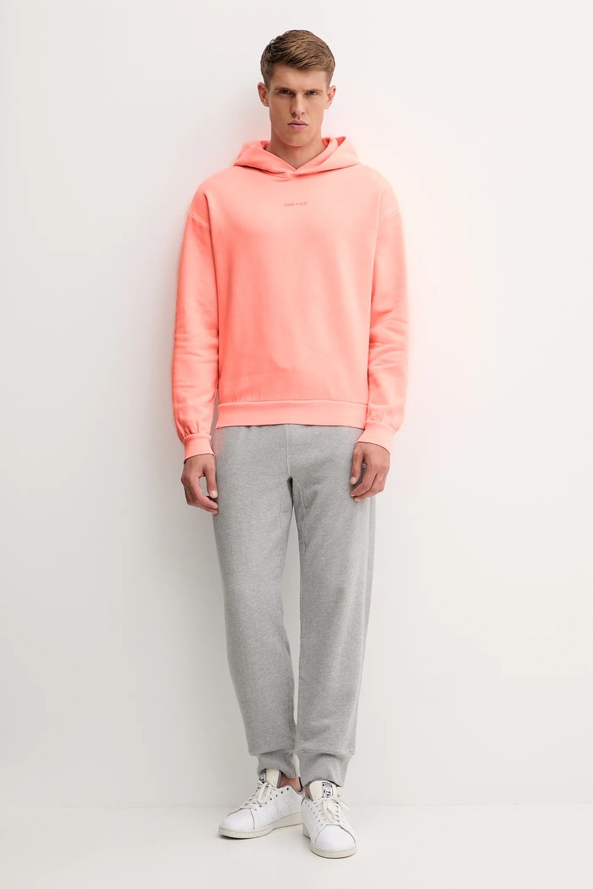 Хлопковая кофта BOGNER Fire+Ice ILAY цвет оранжевый с капюшоном с принтом 84429761