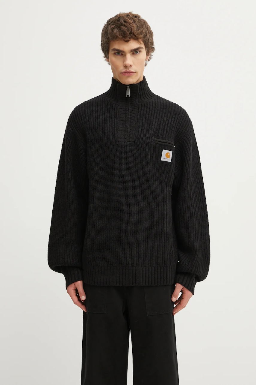 Carhartt WIP pulover din amestec de lână Detroit Half Zip Sweater