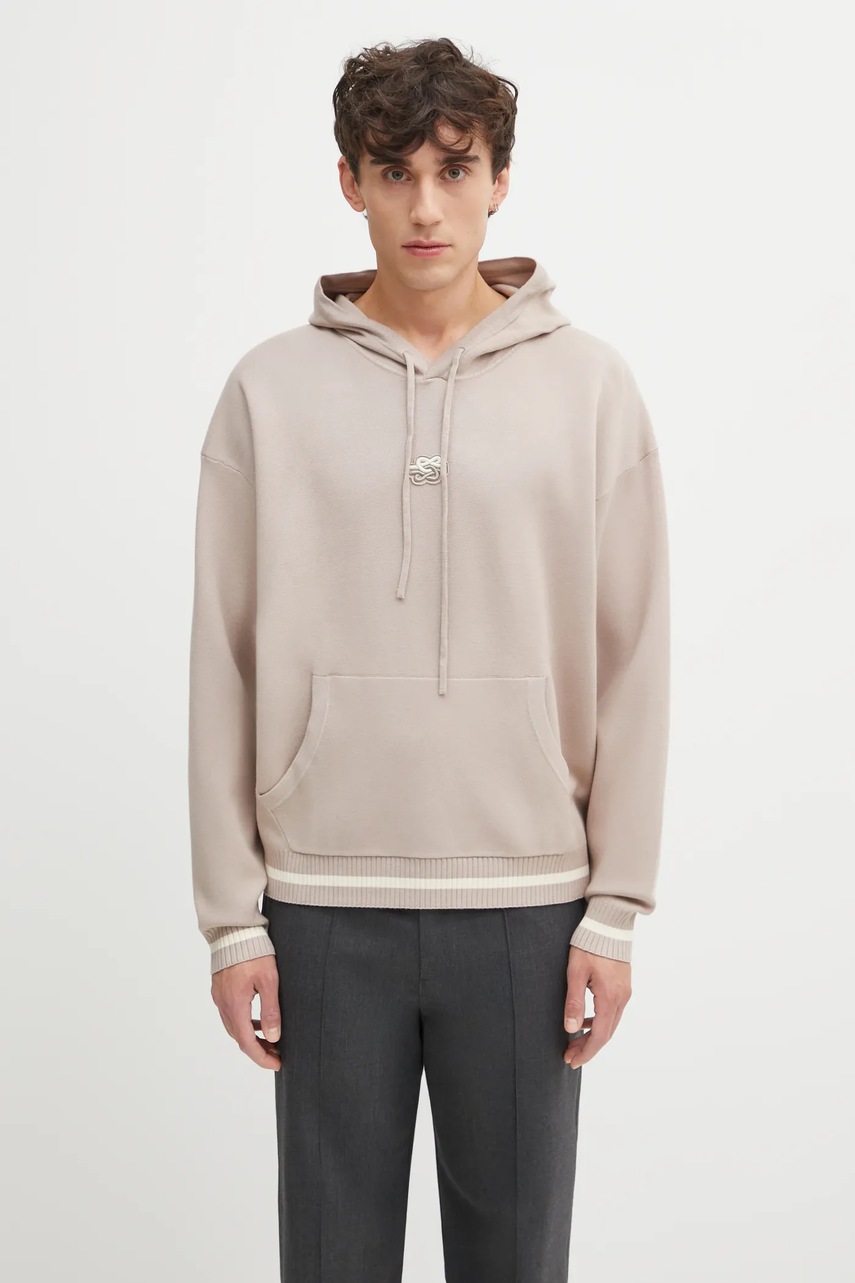 Filling Pieces Knit Hoodie bluza z kapturem z wiskozą męska