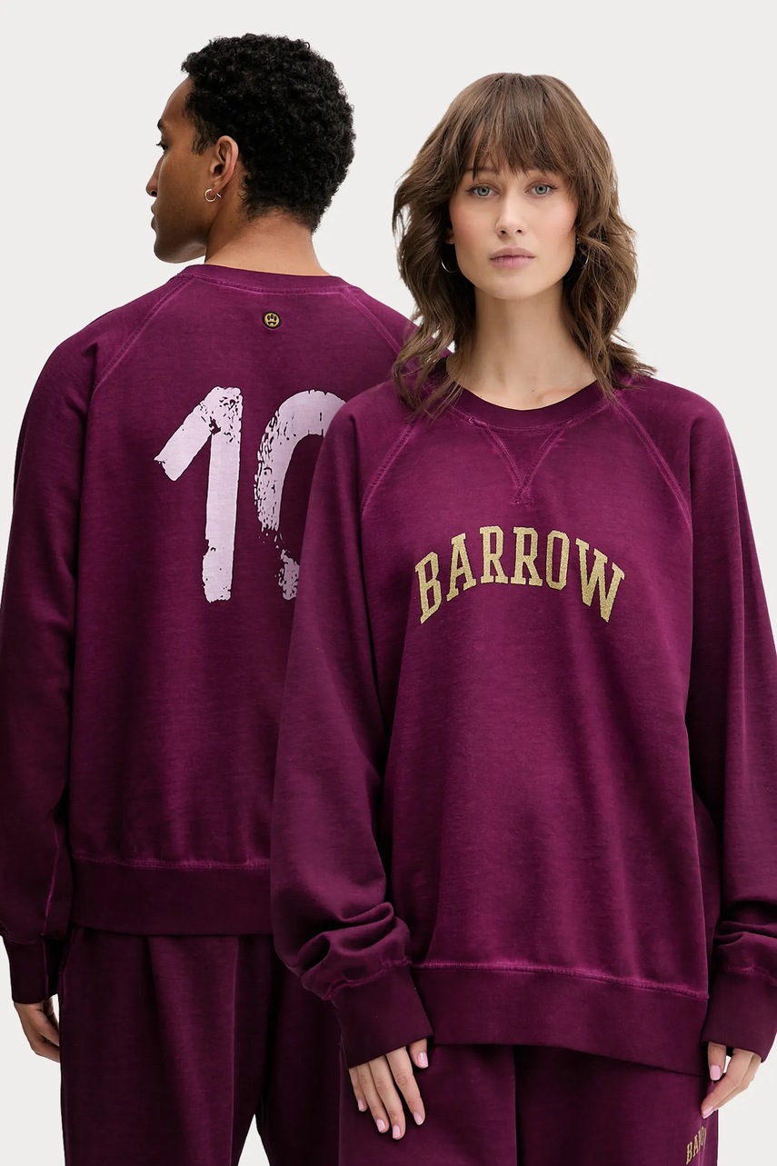 Barrow hanorac de bumbac culoarea violet, cu imprimeu, F5BWUASW026