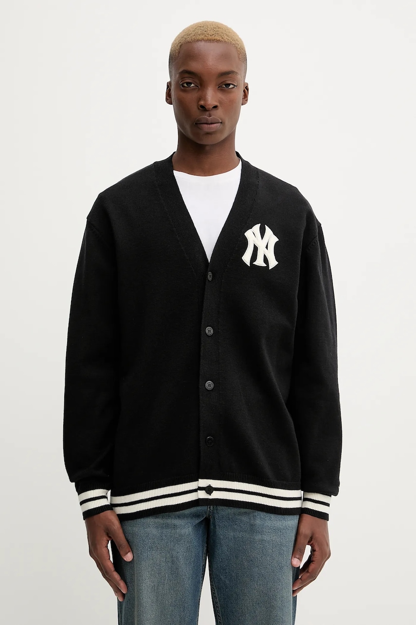 New Era cardigan din amestec de lână culoarea negru, 60684475