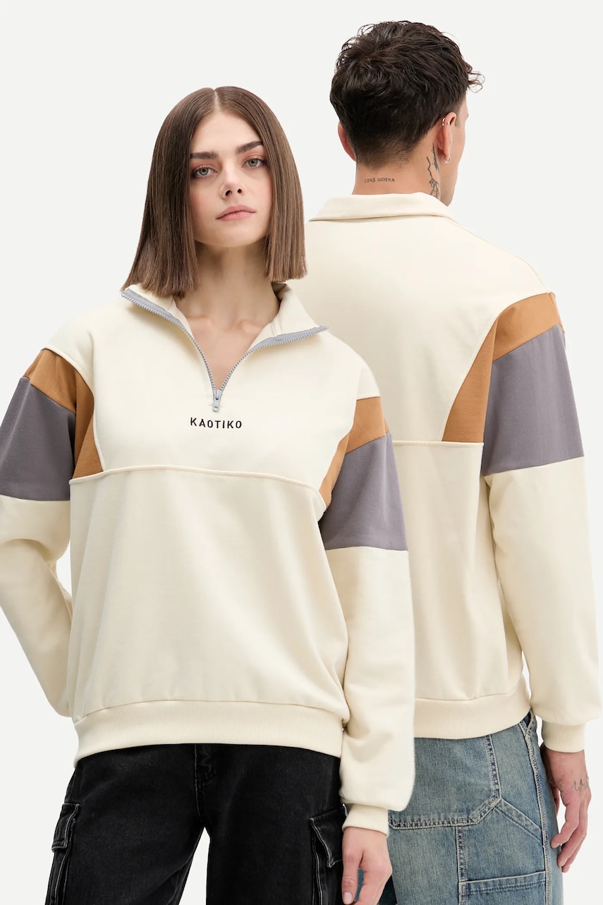 Kaotiko bluză culoarea bej, cu imprimeu, AR097-01-G002