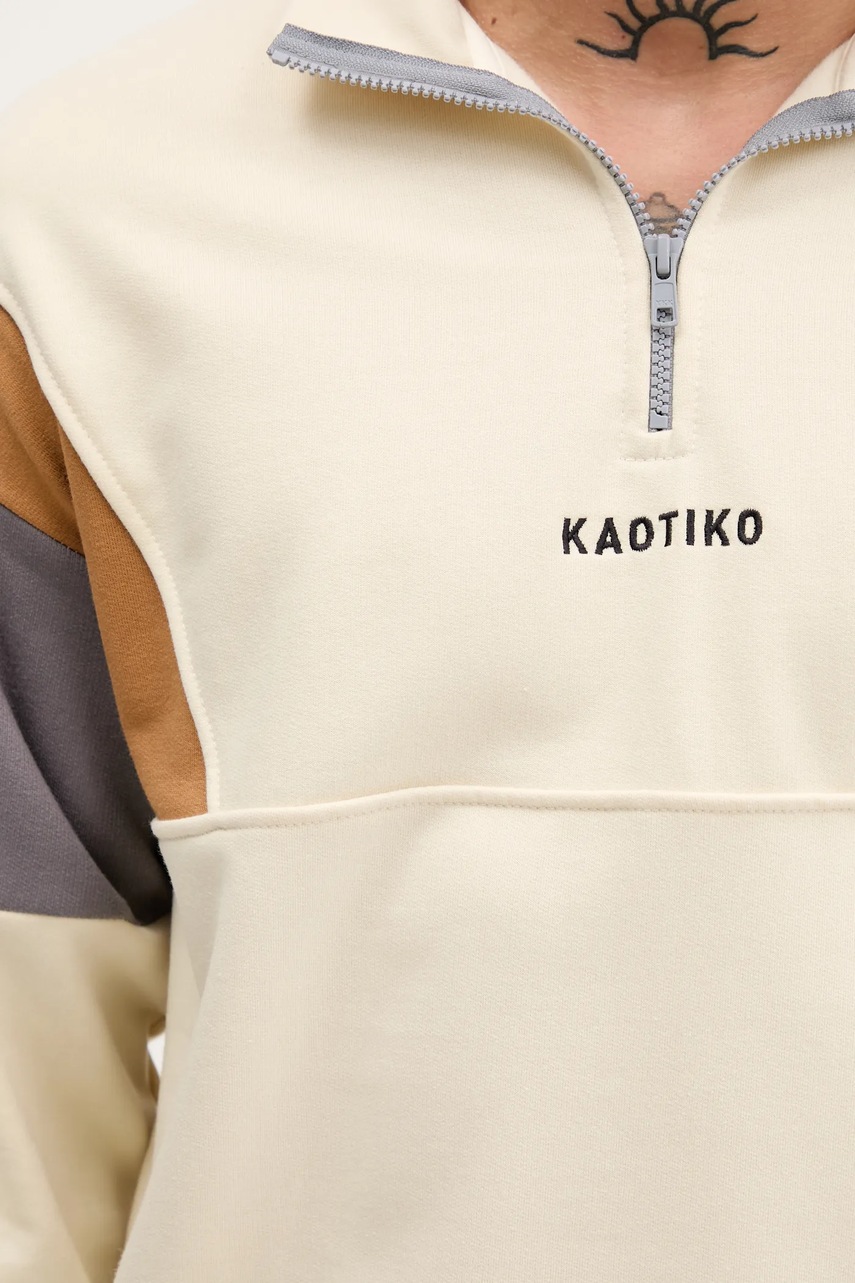 Μπλούζα Kaotiko χρώμα: μπεζ, AR097-01-G002 φωτογραφία