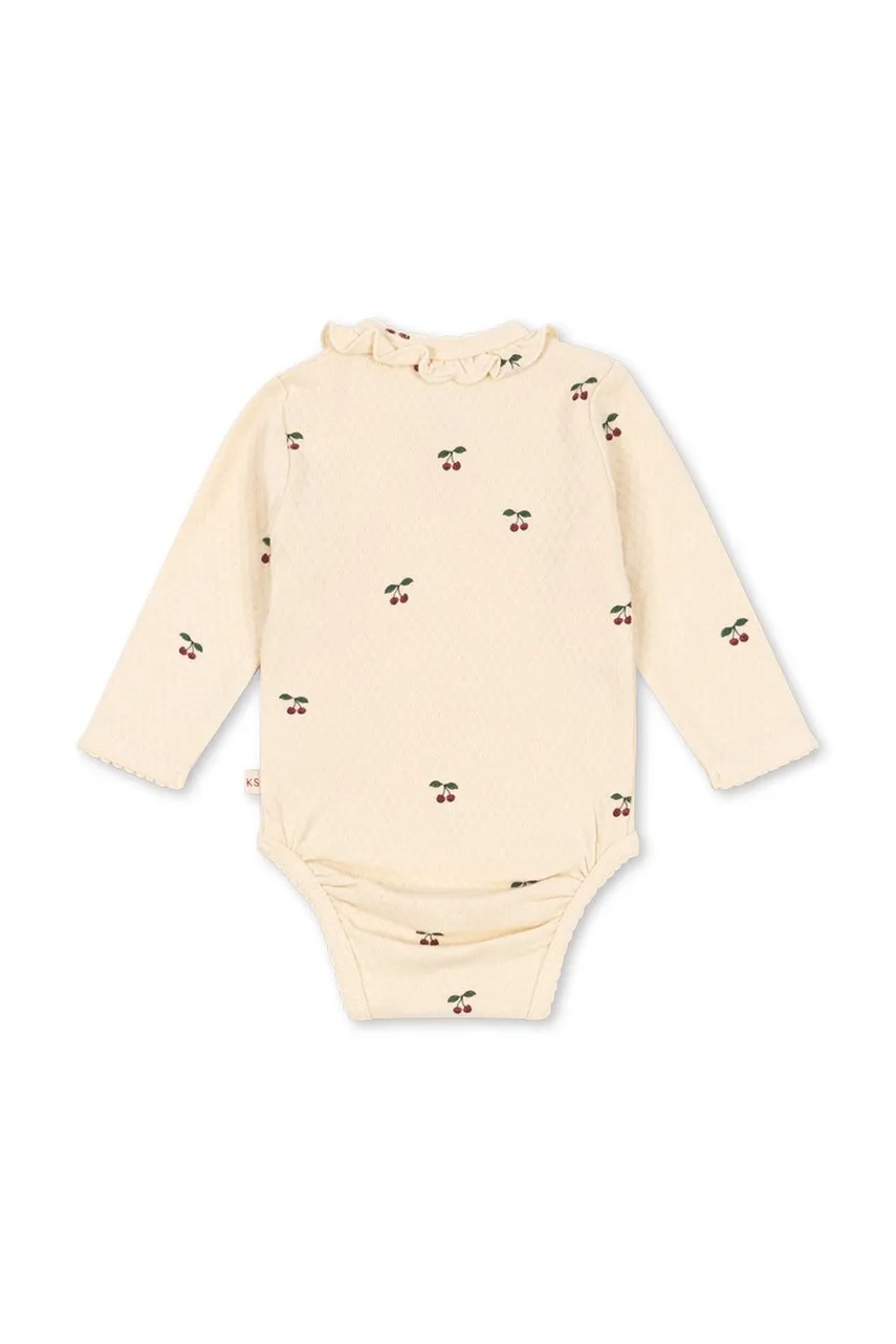 Детское боди из хлопка Konges Sløjd SUI NEWBORN FRILL BODY GOTS KS104004