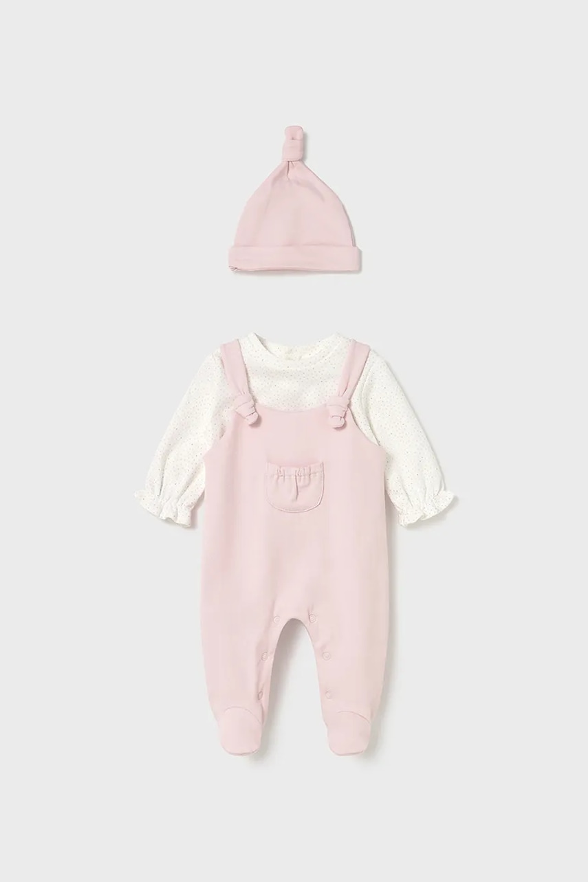 Mayoral Newborn salopetă și pălărie pentru bebeluși 2602 Mayoral Newborn salopetă și pălărie pentru bebeluși 2602