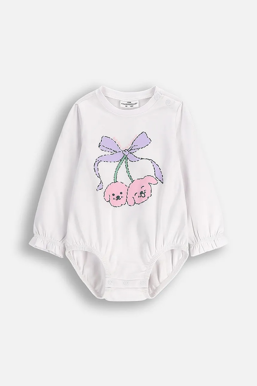Levně Kojenecké body s bavlnou Coccodrillo HAPPY PUPPY GIRL NEWBORN