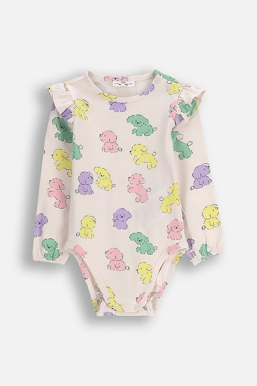 Levně Kojenecké body s bavlnou Coccodrillo HAPPY PUPPY GIRL NEWBORN
