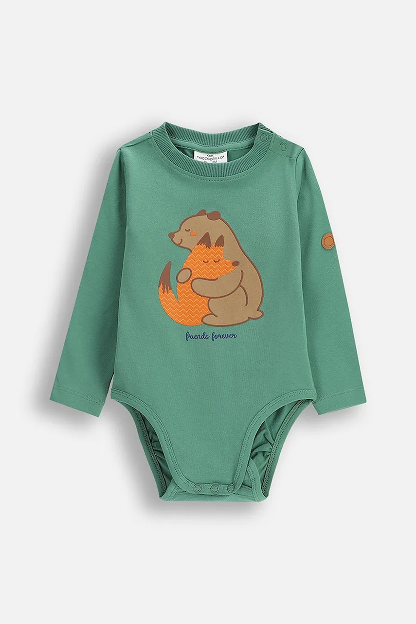 Kojenecké body s bavlnou Coccodrillo FOREST FRIENDS BOY NEWBORN