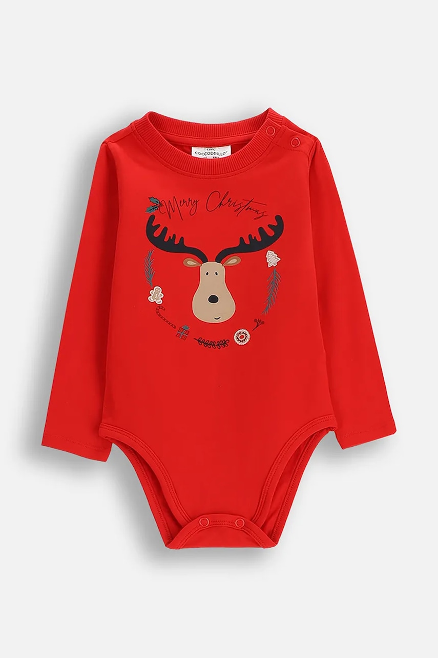 Coccodrillo body din bumbac pentru bebeluși MERRY XMAS
