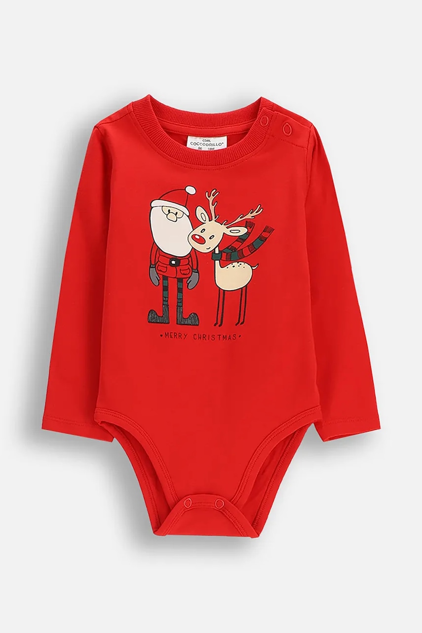 Coccodrillo body din bumbac pentru bebeluși MERRY XMAS