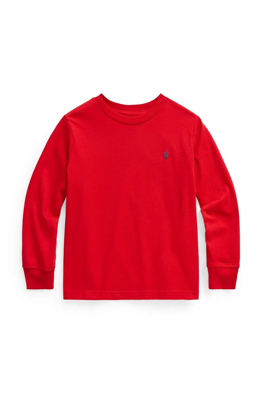 Levně Dětské bavlněné tričko s dlouhým rukávem Polo Ralph Lauren červená barva, 322843804003