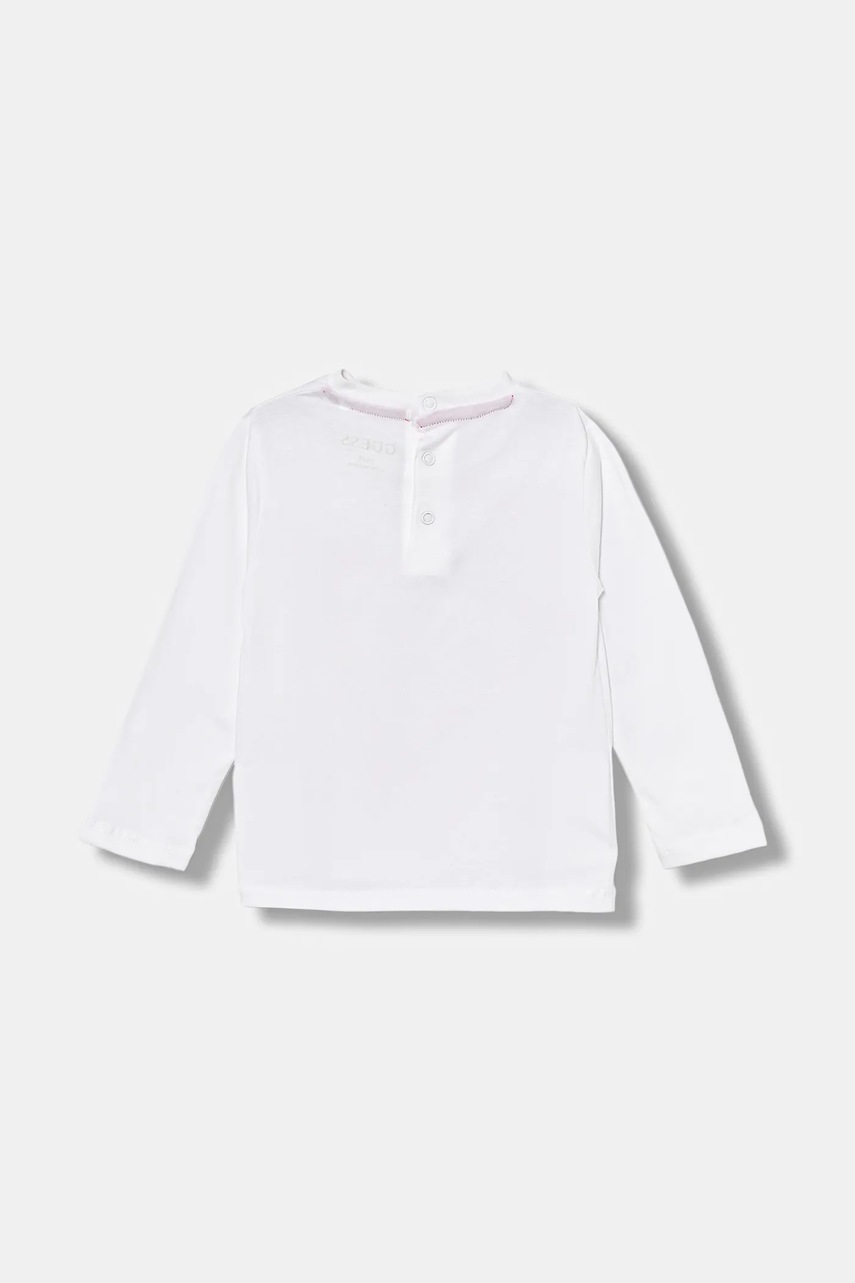 Хлопковый лонгслив для младенцев Guess цвет белый с принтом I5YI00 K8HM4 Хлопковый лонгслив для младенцев Guess цвет белый с принтом I5YI00 K8HM4