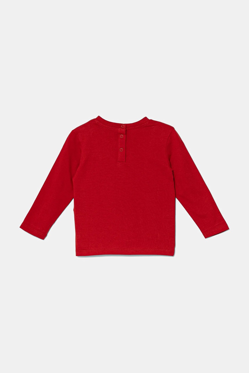 Хлопковый лонгслив для младенцев Guess цвет красный с принтом I5YI02 K8HM4 Хлопковый лонгслив для младенцев Guess цвет красный с принтом I5YI02 K8HM4