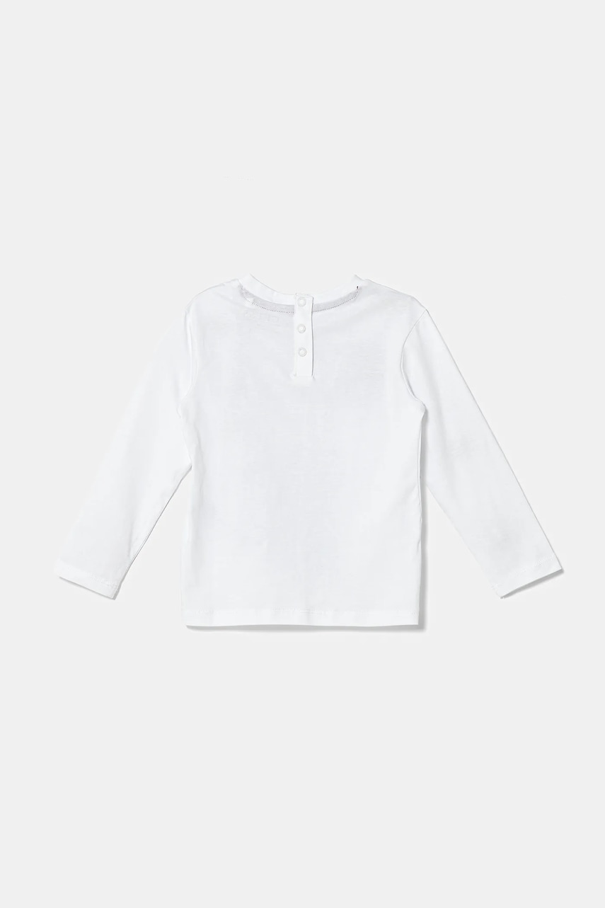 Хлопковый лонгслив для младенцев Guess цвет белый с принтом I5YI04 K8HM4 Хлопковый лонгслив для младенцев Guess цвет белый с принтом I5YI04 K8HM4