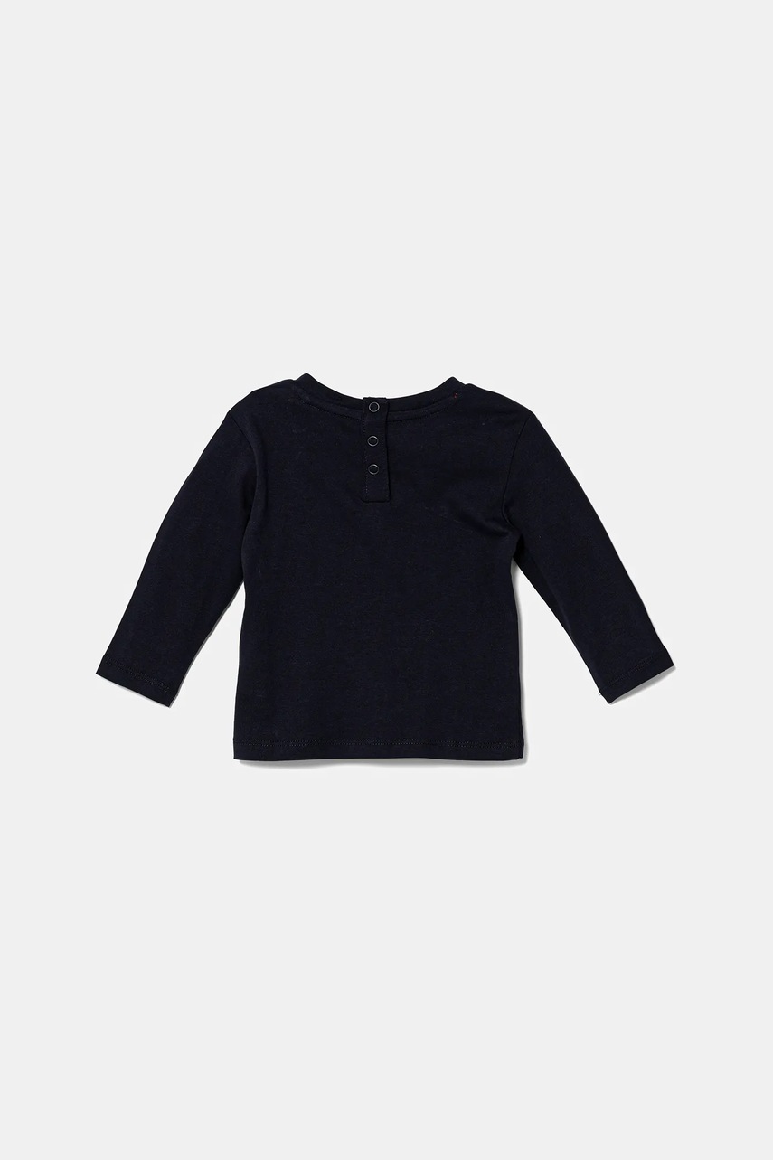 Хлопковый лонгслив для младенцев Guess цвет синий с принтом I5YI04 K8HM4 Хлопковый лонгслив для младенцев Guess цвет синий с принтом I5YI04 K8HM4